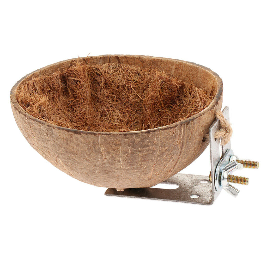 Friendly Coconut Shells Parrot Nest House Cage for Birds Parakeet Parrots