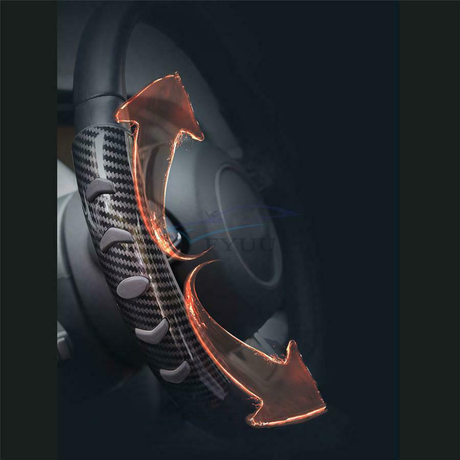 2 x Carbon Fiber Look Car Stylish Interior Non-Slip Steering Wheel Booster Cover