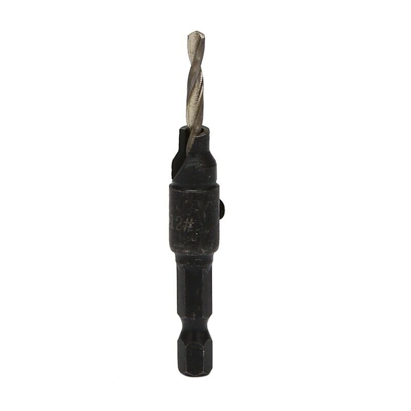 4x Countersink HSS Taper  Change #6 #8 #10 #12 Drill Tool Bits 1/4 Hex Shank LG1