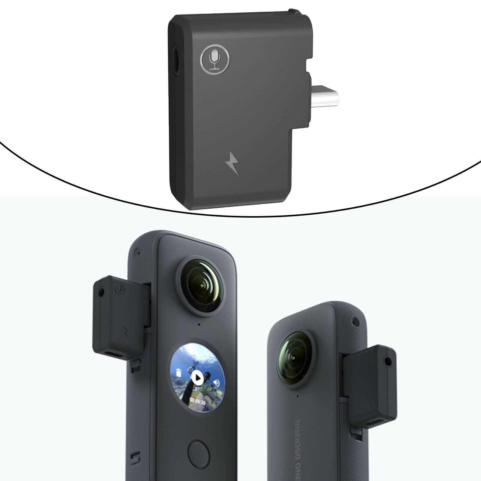 3.5mm USB-C Mic Adapter for Insta 360 ONE X2 Charging Adapter Accessories