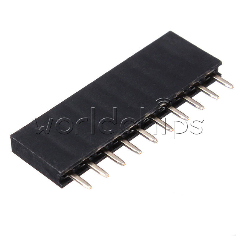 10PCS 2.54mm 10 Pin Female Single Row Straight Header Strip Connector