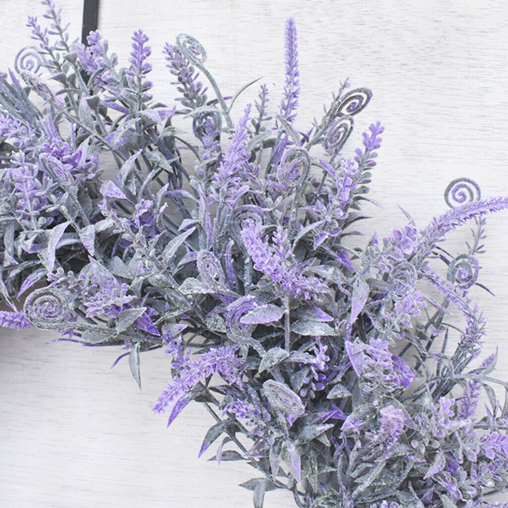 Outside Garden Artificial Lavender Flowers Wreath Front Door Home Art Decors