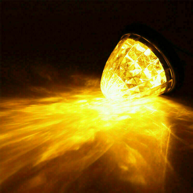 12pc Amber Round LED Side Marker Beehive Cone Lights for Peterbilt Truck Trailer