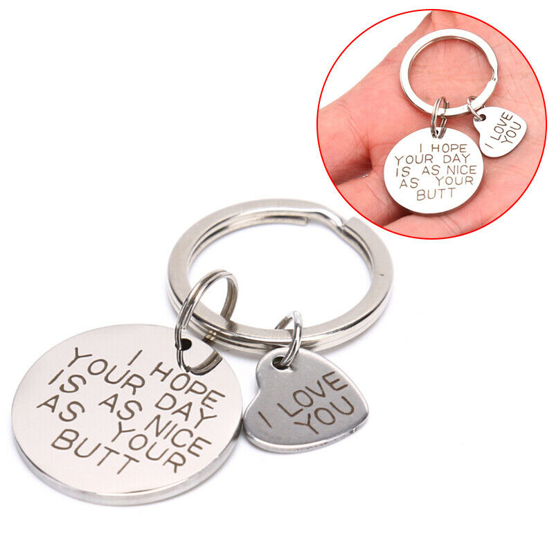 Engraved Pendants I Love You Key Chain Key Ring Jewelry Valentines day gi.l8