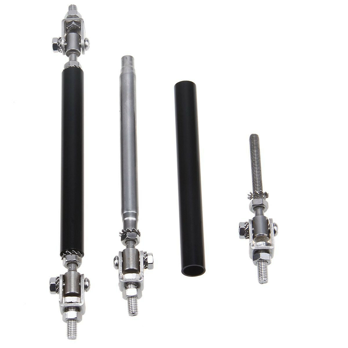2xAdjustable Front Bumper Lip Splitter Strut Rod Tie Stainless Steel Support Bar