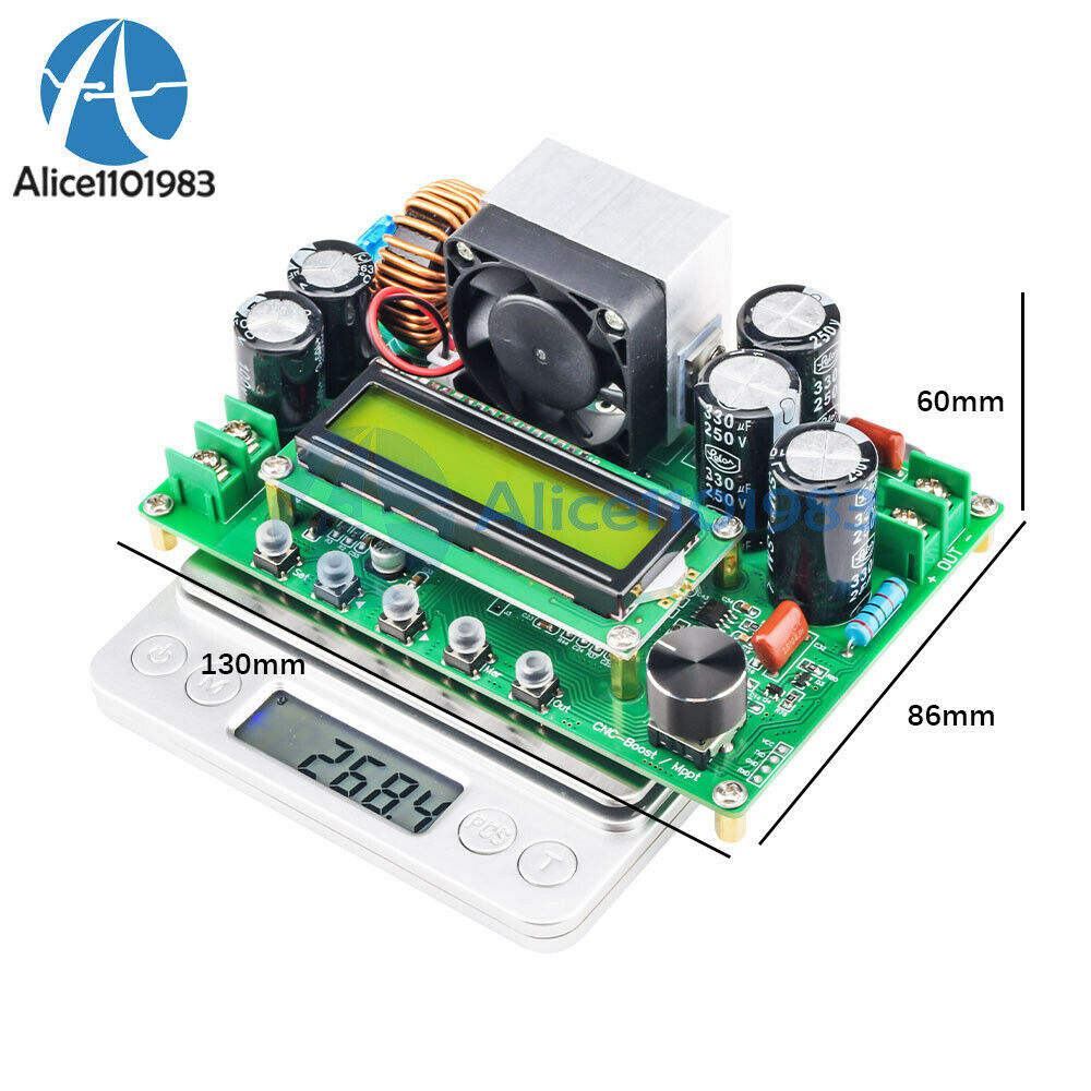 DPX800S DC-DC NC CV CC Booster Module CNC Boost DC12V-120V 0-15A Adjustable MPPT