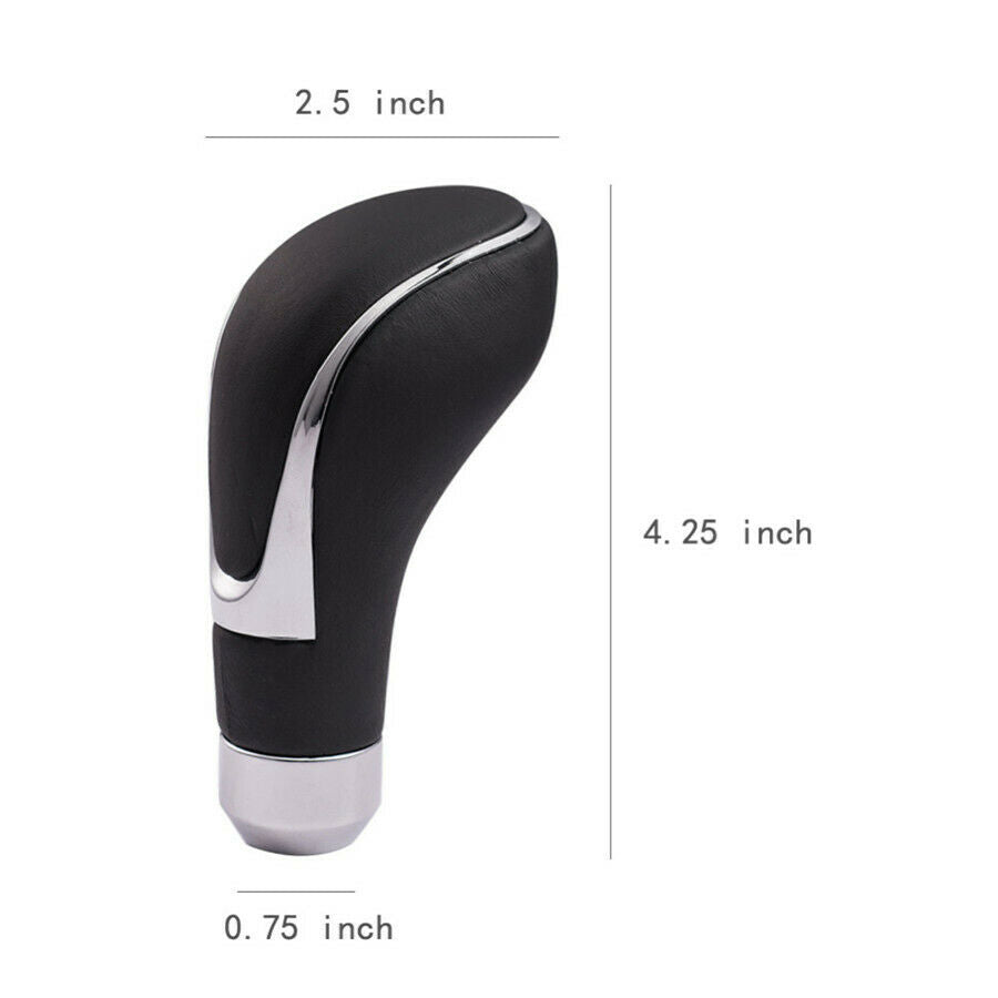Black Leather Car Gear Shift Knob Shifter Lever Grip Manual Automatic Universal