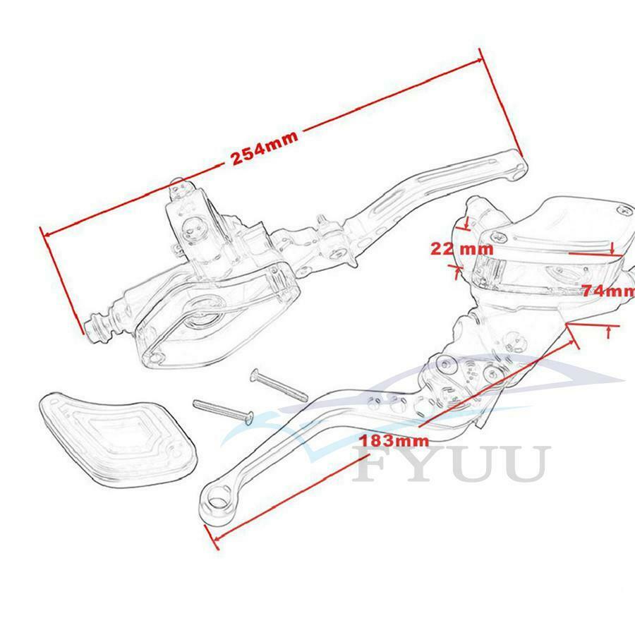 7/8"22mm Motorcycle Master Cylinder Reservoir Hydraulic Brake Clutch Lever Black