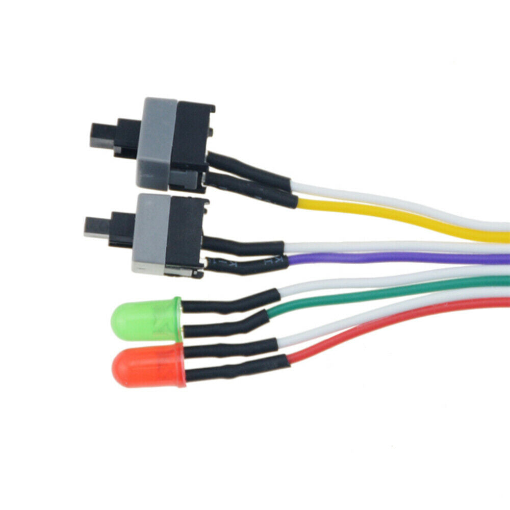 65cm LED Light Computer Motherboard Power Cable PC Power On Off Reset Switch