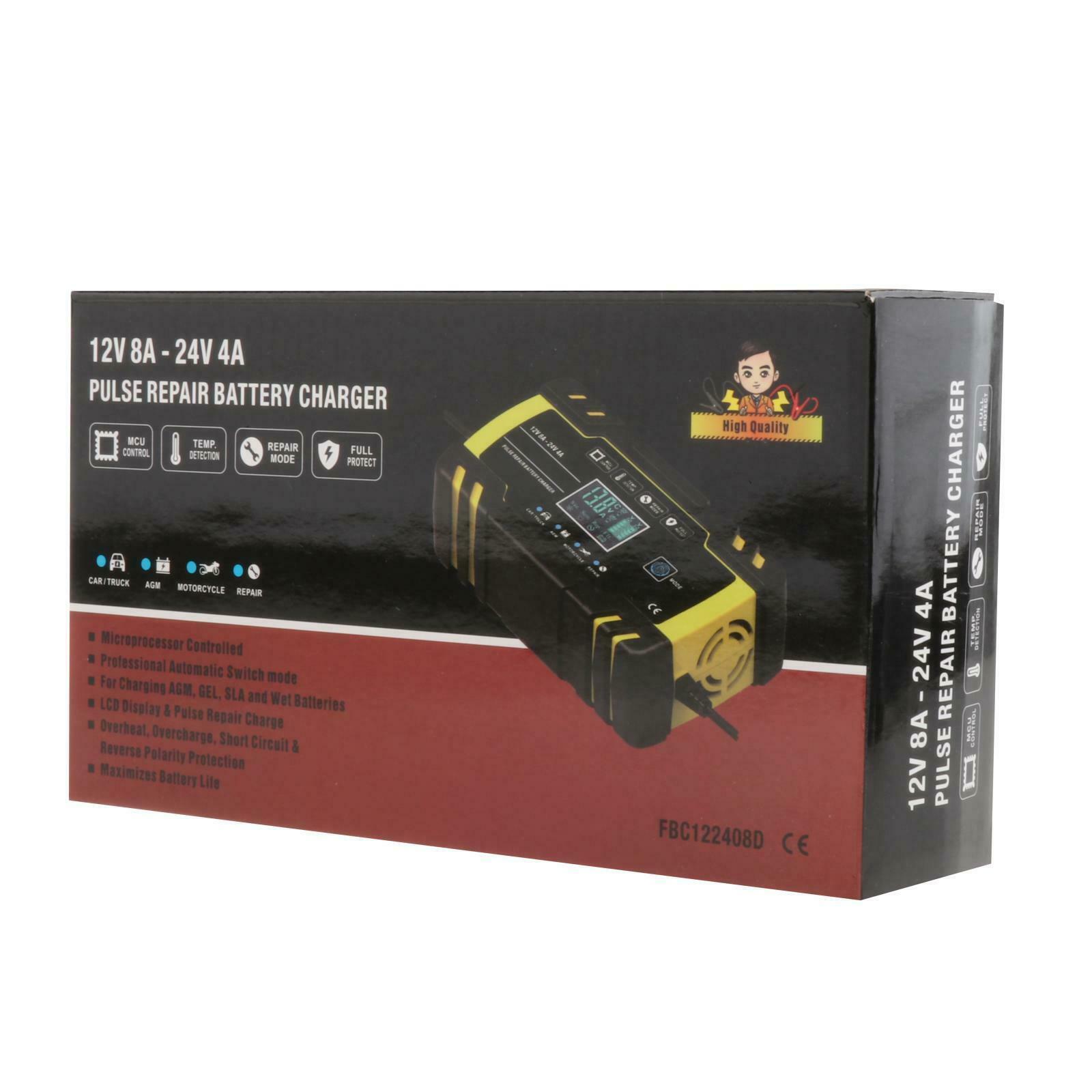 Car Battery Charger 12V 8A Amp Emergency Automatic Motorcycle Charging