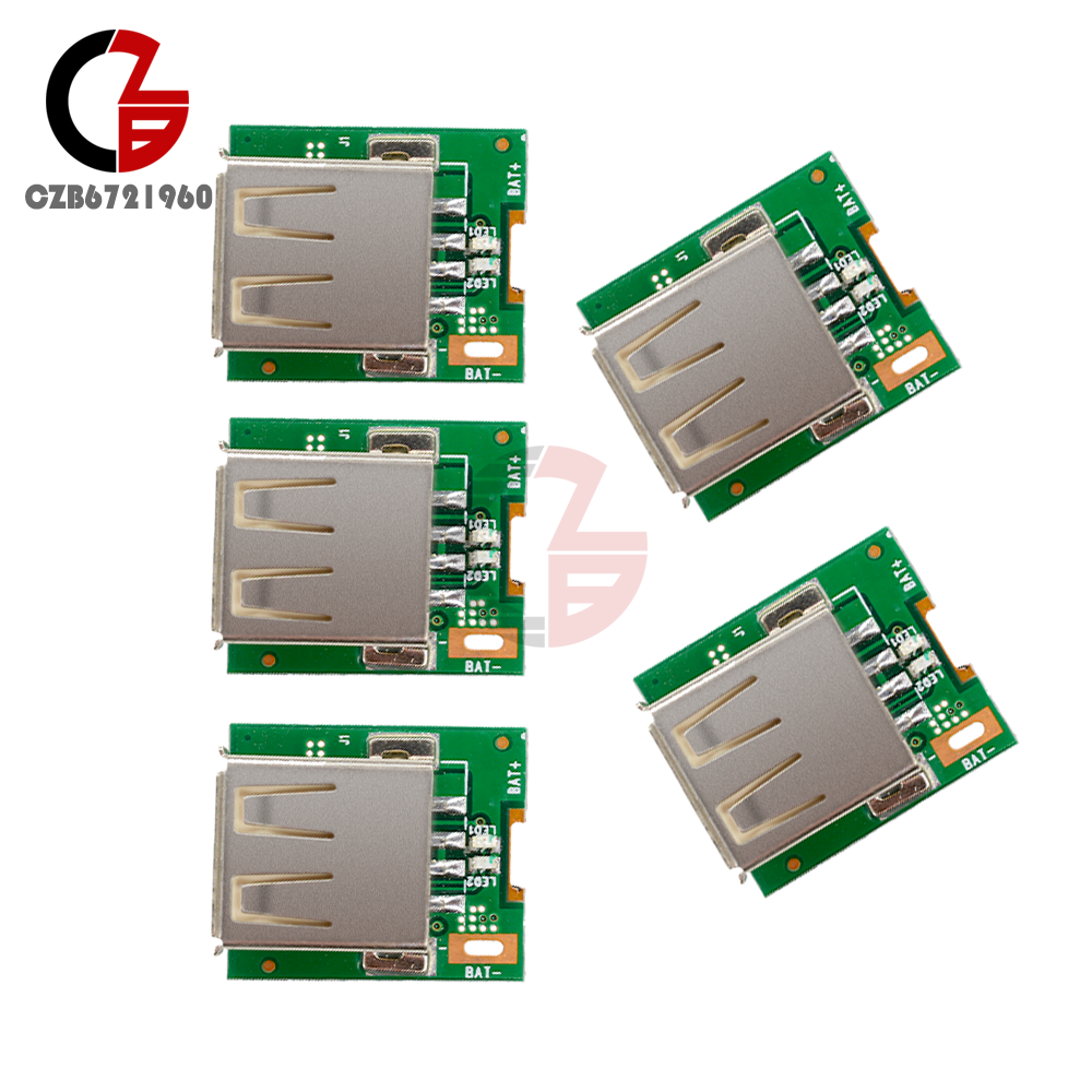 5PCS 5V Step-Up Power Module Boost Converter Lithium Battery Charging Protection