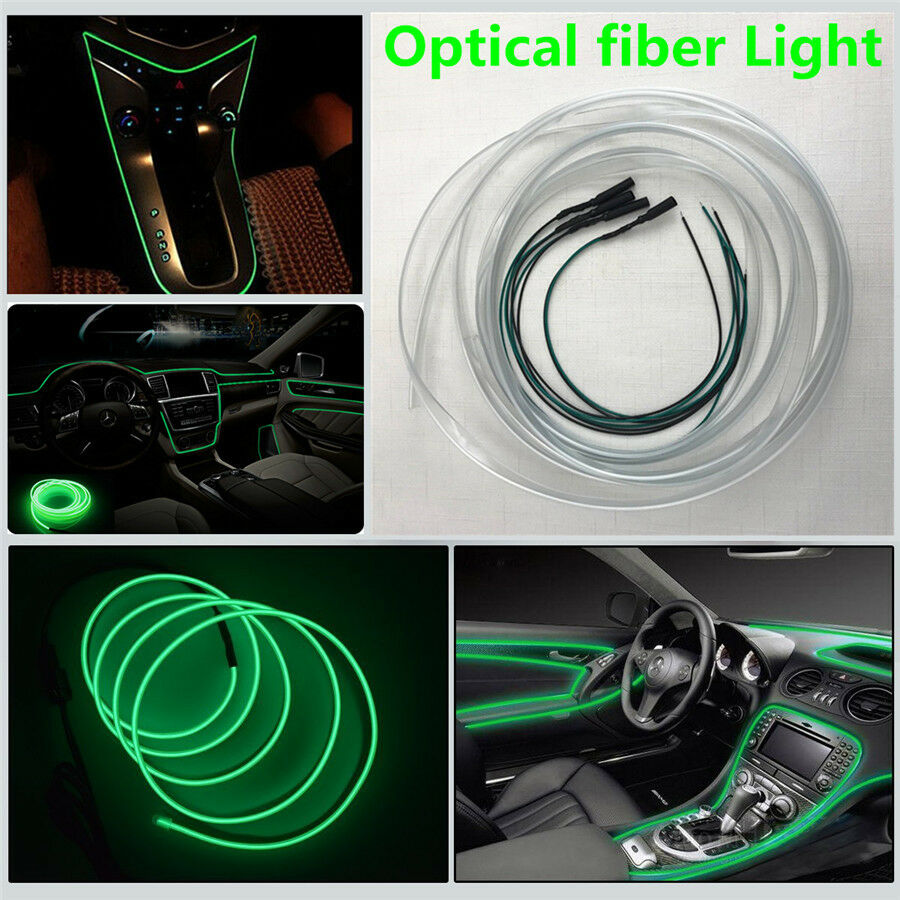 Green Car Door Center Console Front Wind Net Inside Decoration Light Bar Lamp 4M