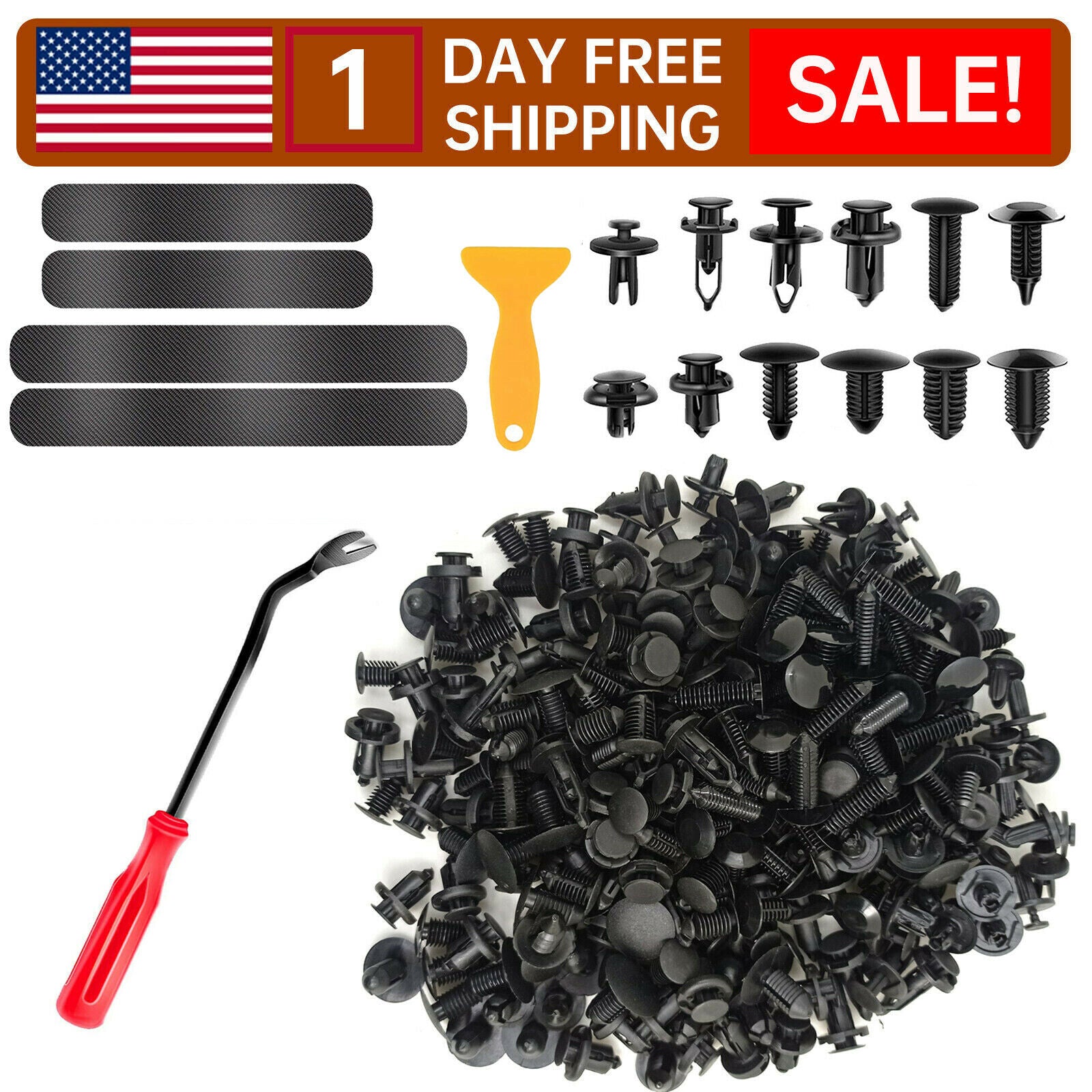 240 Pcs Auto Retainer Clips Car Fasteners Kit Set Push Pin Plastic Rivets bumper