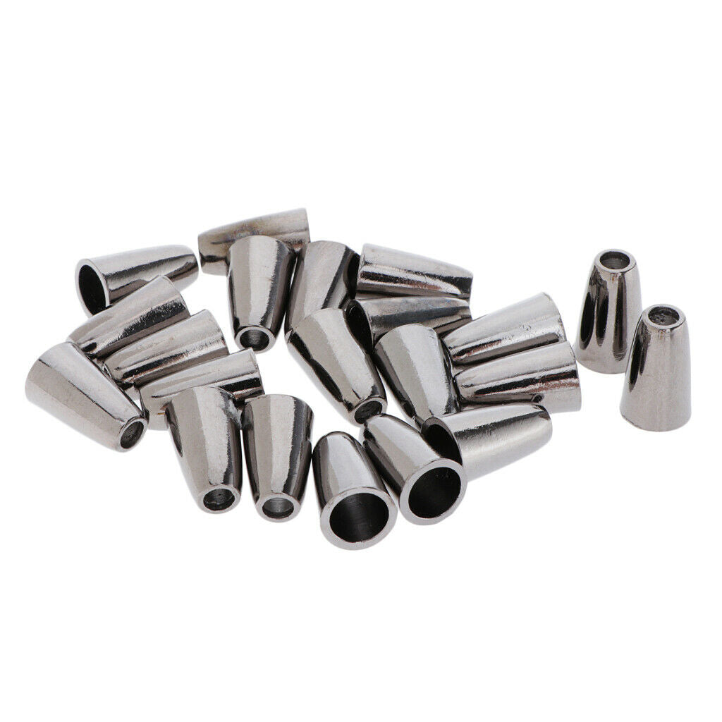 20x Metal Bell Stopper No Lid Cord Ends Lock Stopper Toggle Clip Black