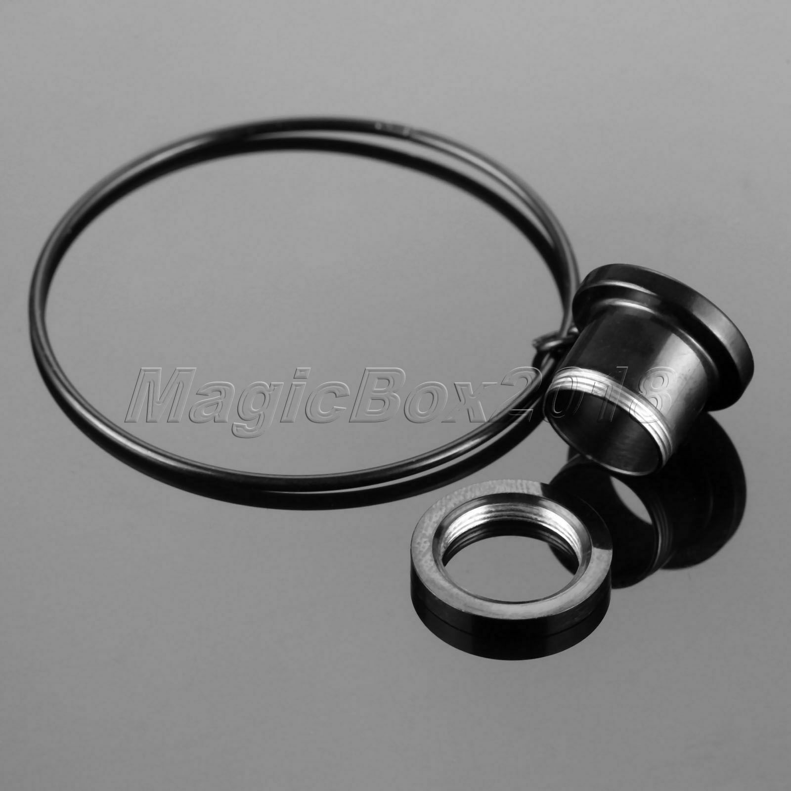 Hoop Pendant Ear Tunnels Stretchers Surgical Steel Metal Black Eyelet Gauge 10mm
