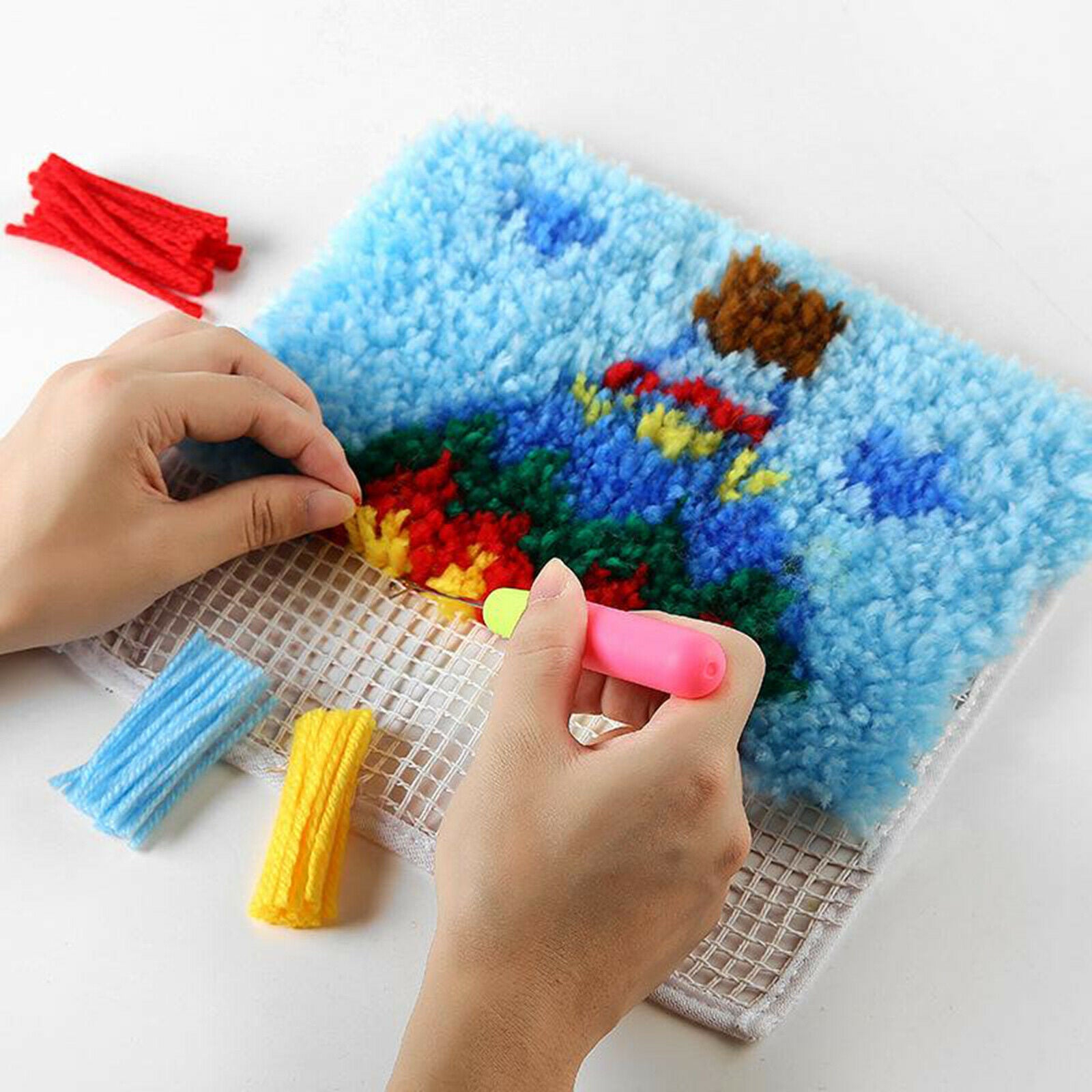 Latch Hook Kits DIY Cats Sunflower Crocheting Rug Carpet Making Sunflowers