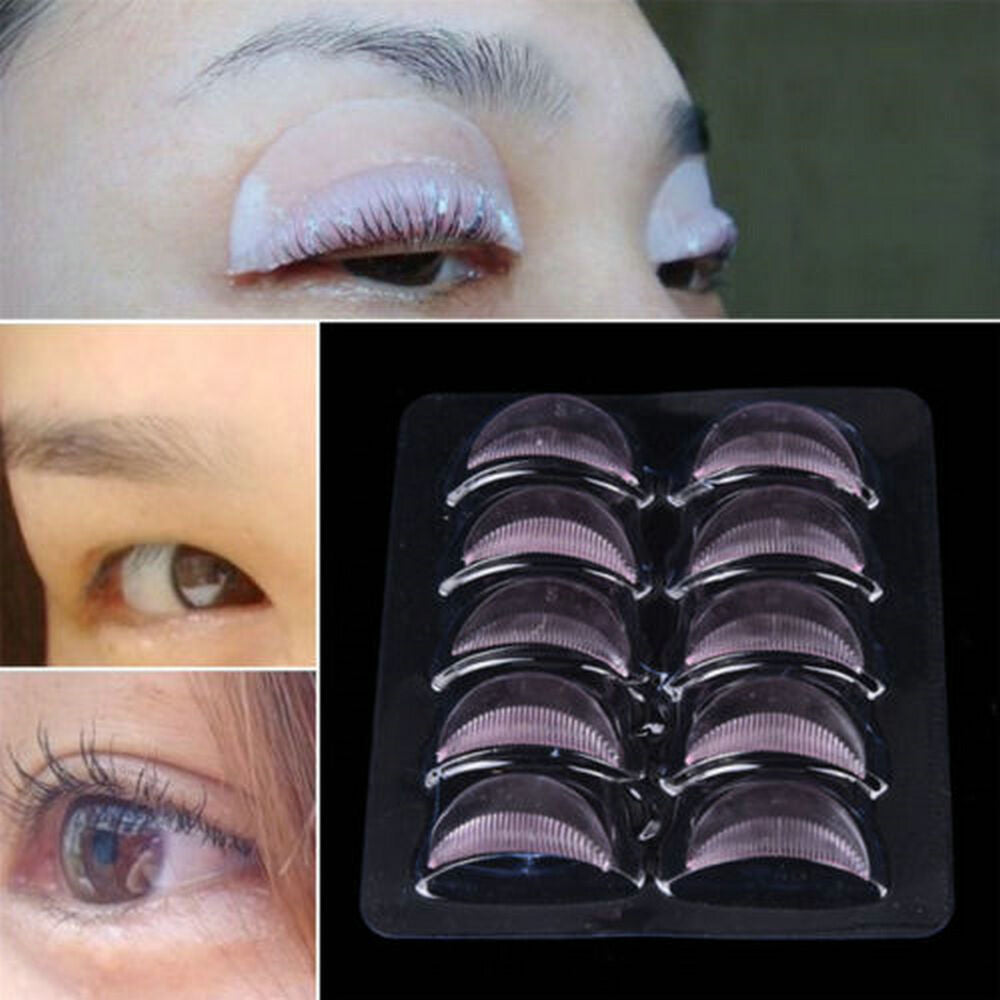 10Pcs Eyelash Perming Lift Silicone Curler Pads Shield Rods Embedded Ridges Â·