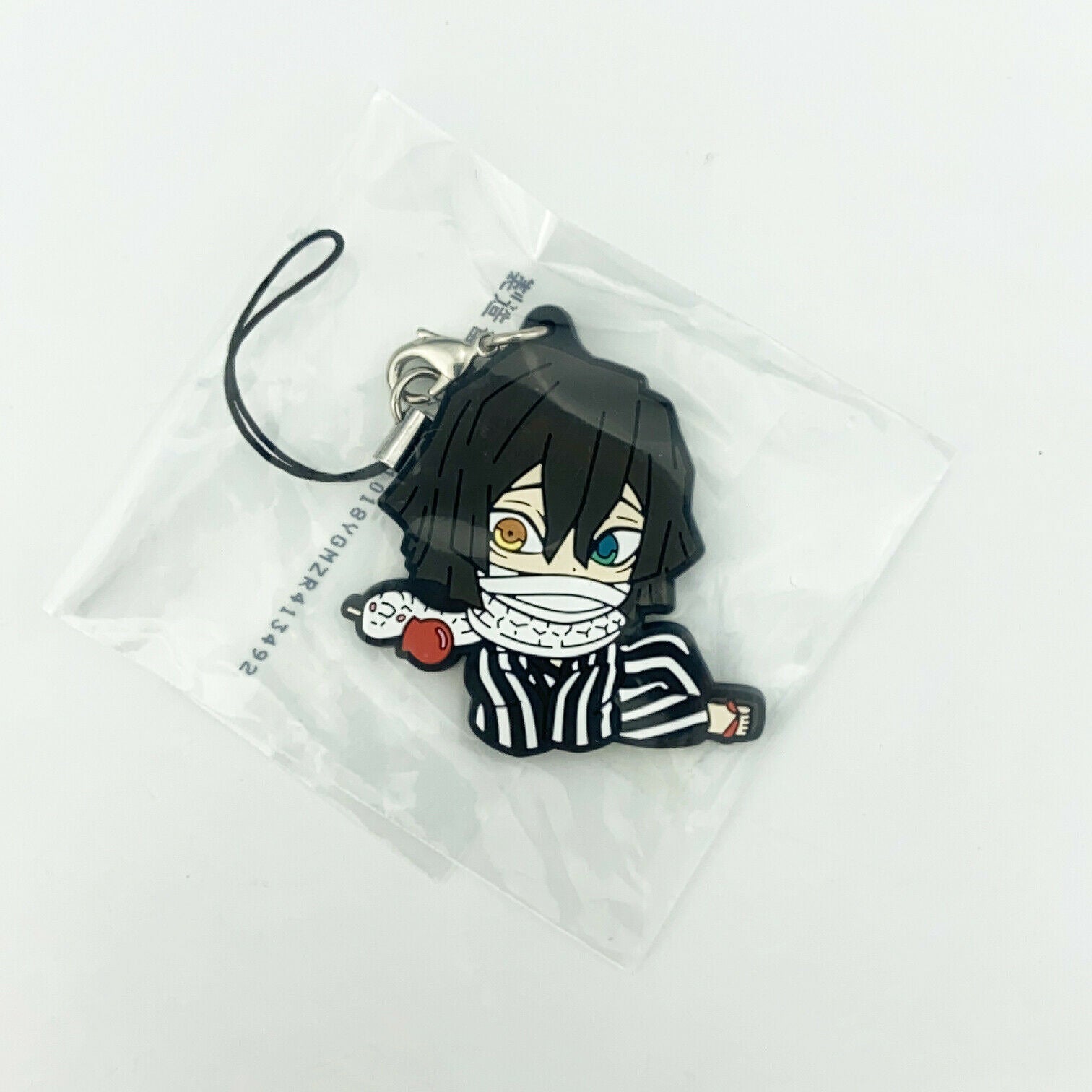 Demon Slayer Kimetsu no Yaiba Iguro Obanai Rubber Keychain KeyRing Race Straps
