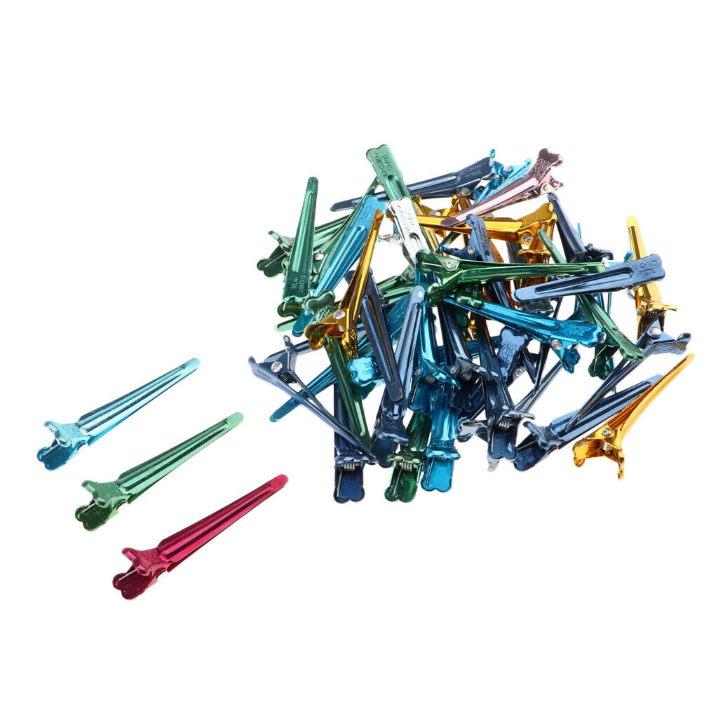 Lot of 50 Pieces Metal Salon Hair Clips Hairdressing Sectioning Clamps Tools