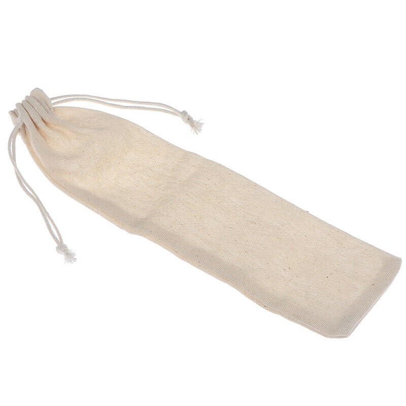 1pc Portable Metal Straw Bags Resuable Straw Linen Storage Bag Tableware .l8