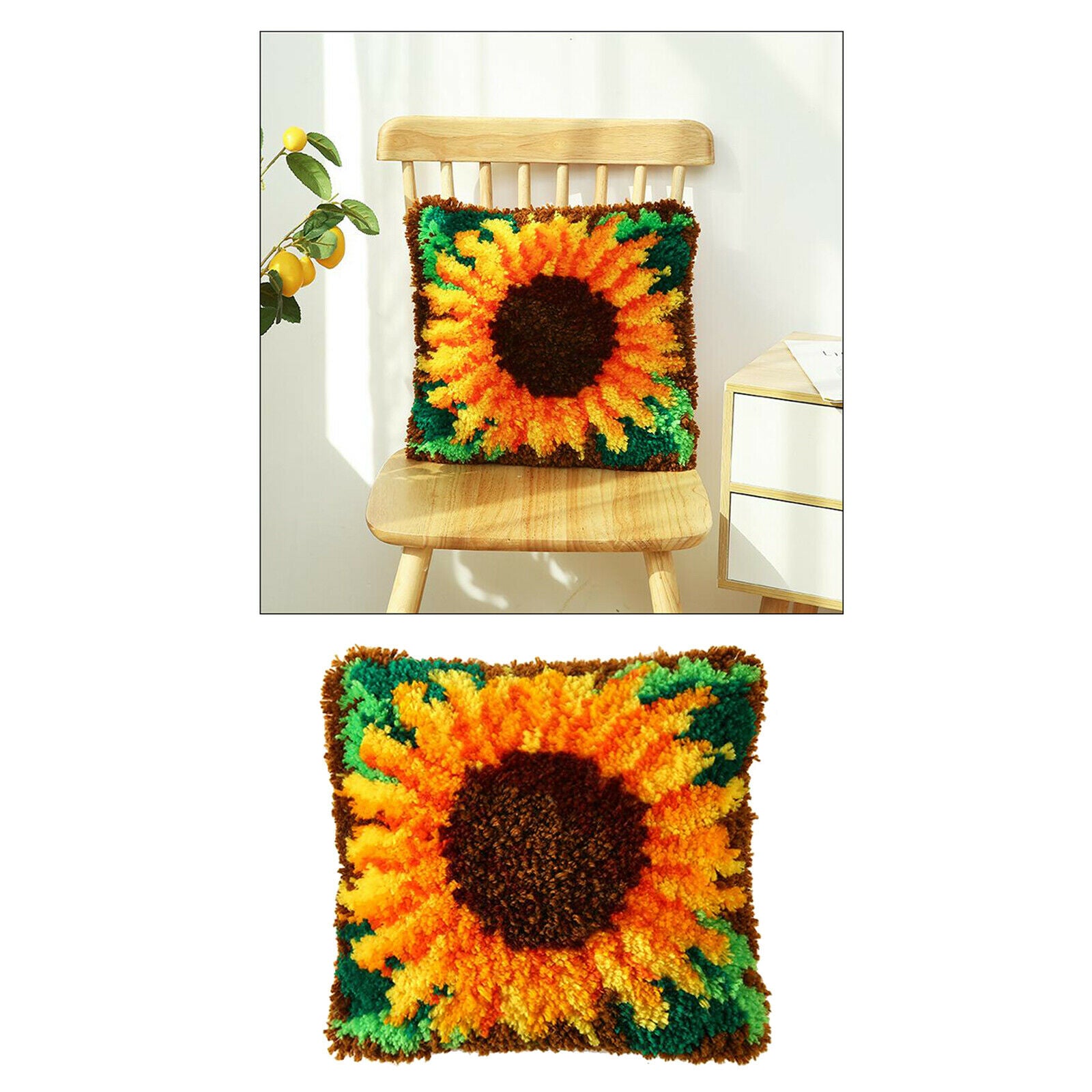 Latch Hook Kits DIY Cats Sunflower Crocheting Rug Carpet Making Sunflowers