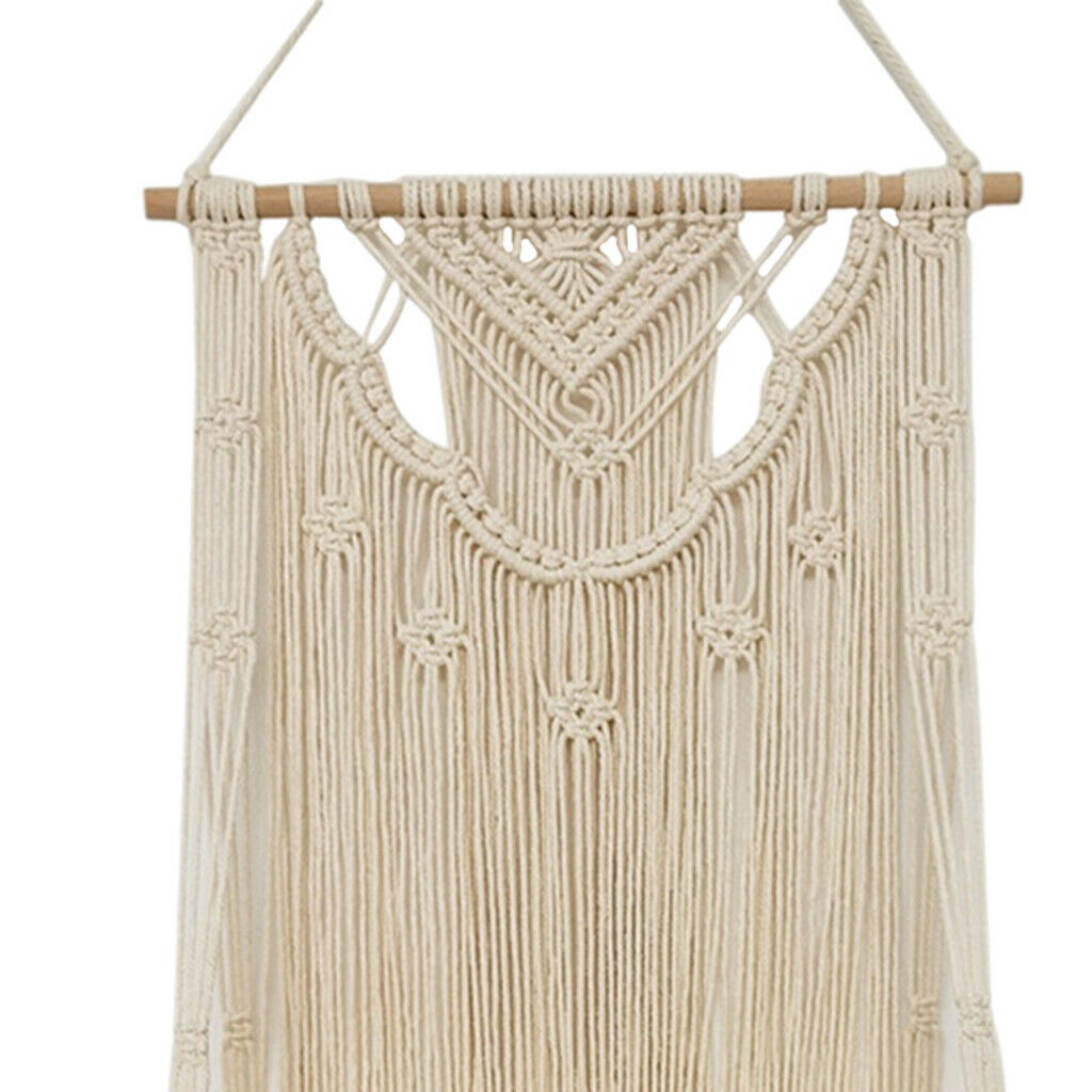 Macrame Rustic Fabric Shelf Mobile Tapestry Tassel Hanging Book Wall