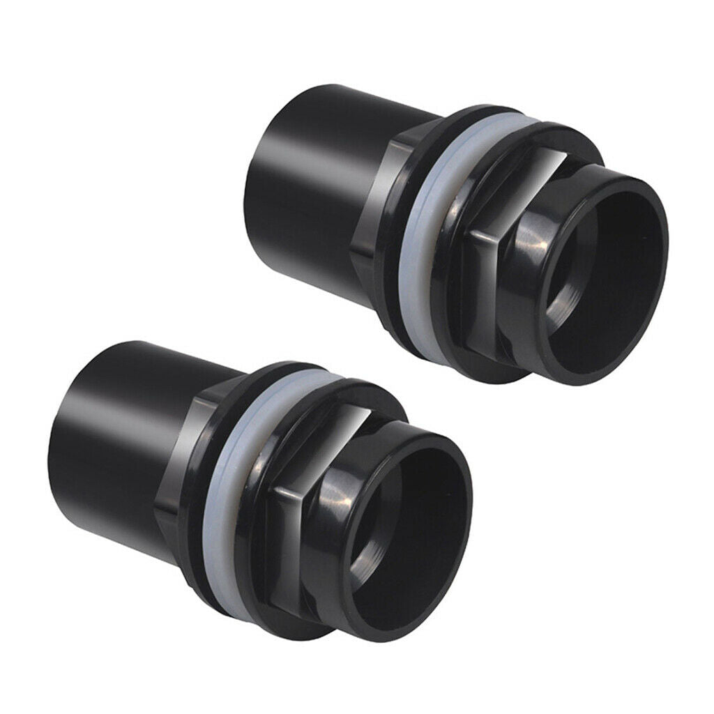 2-Pack Aquarium 2 Way Water Distribution Line Valves Connector Coupler 32mm Dia