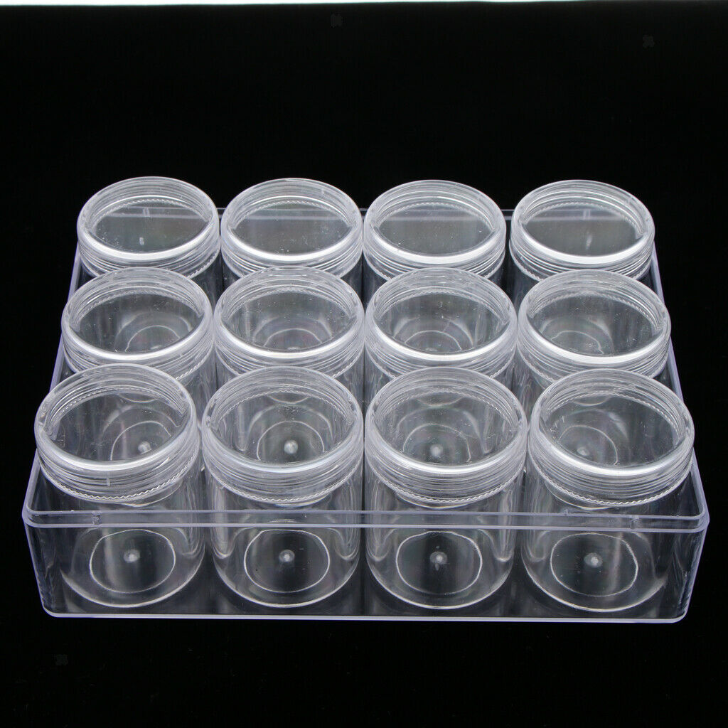 20g 12 Slots Storage Box Case Organizer Carfts Jewelry Container Clear