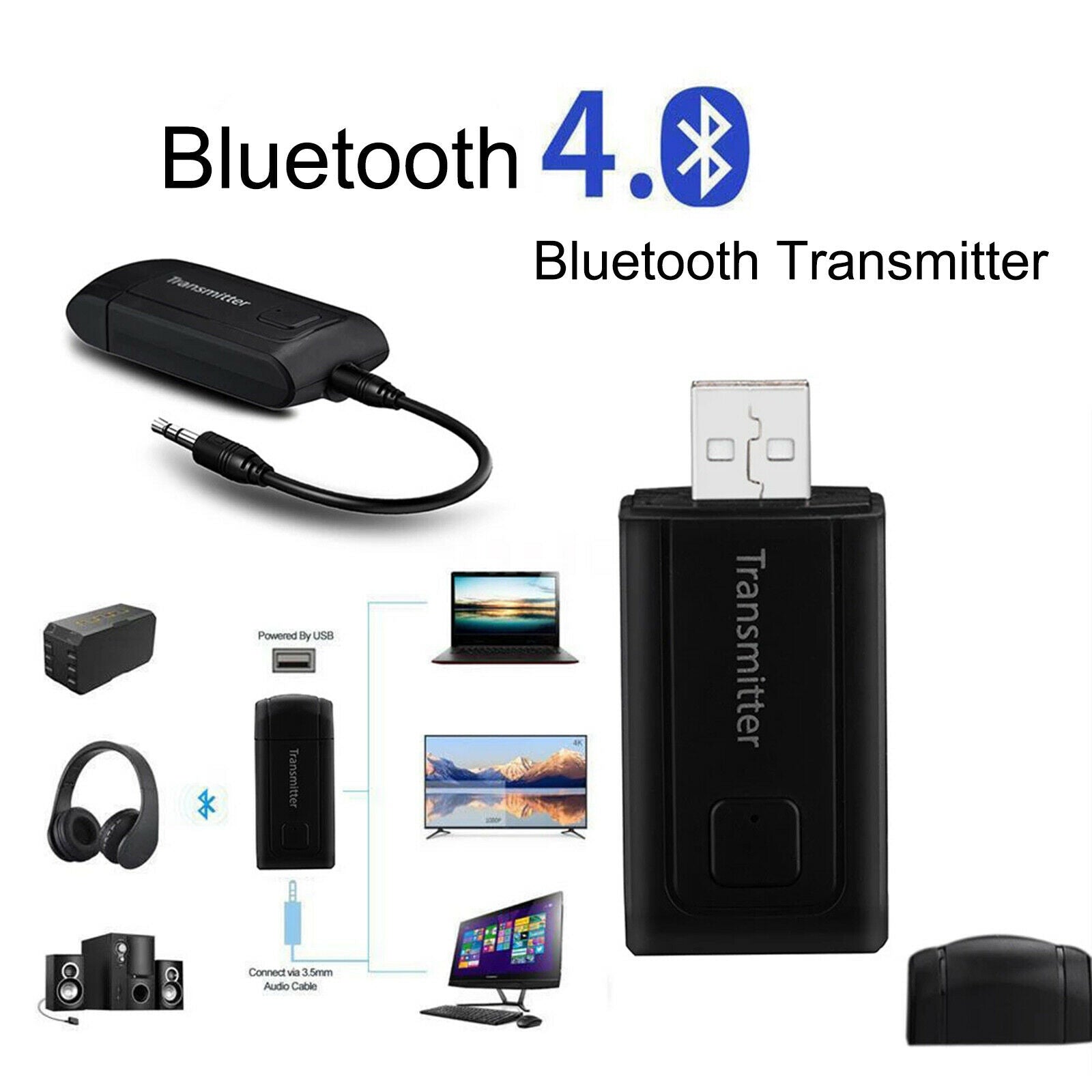 Wireless Bluetooth 5.0 Transmitter For TV Phone PC Stereo Audio Music Adapter