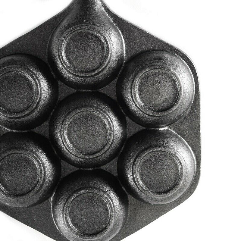 Cast Iron Stuffed Nonstick StuffedPancake Pan,Munk/Aebleskiver,House Cast IronO6