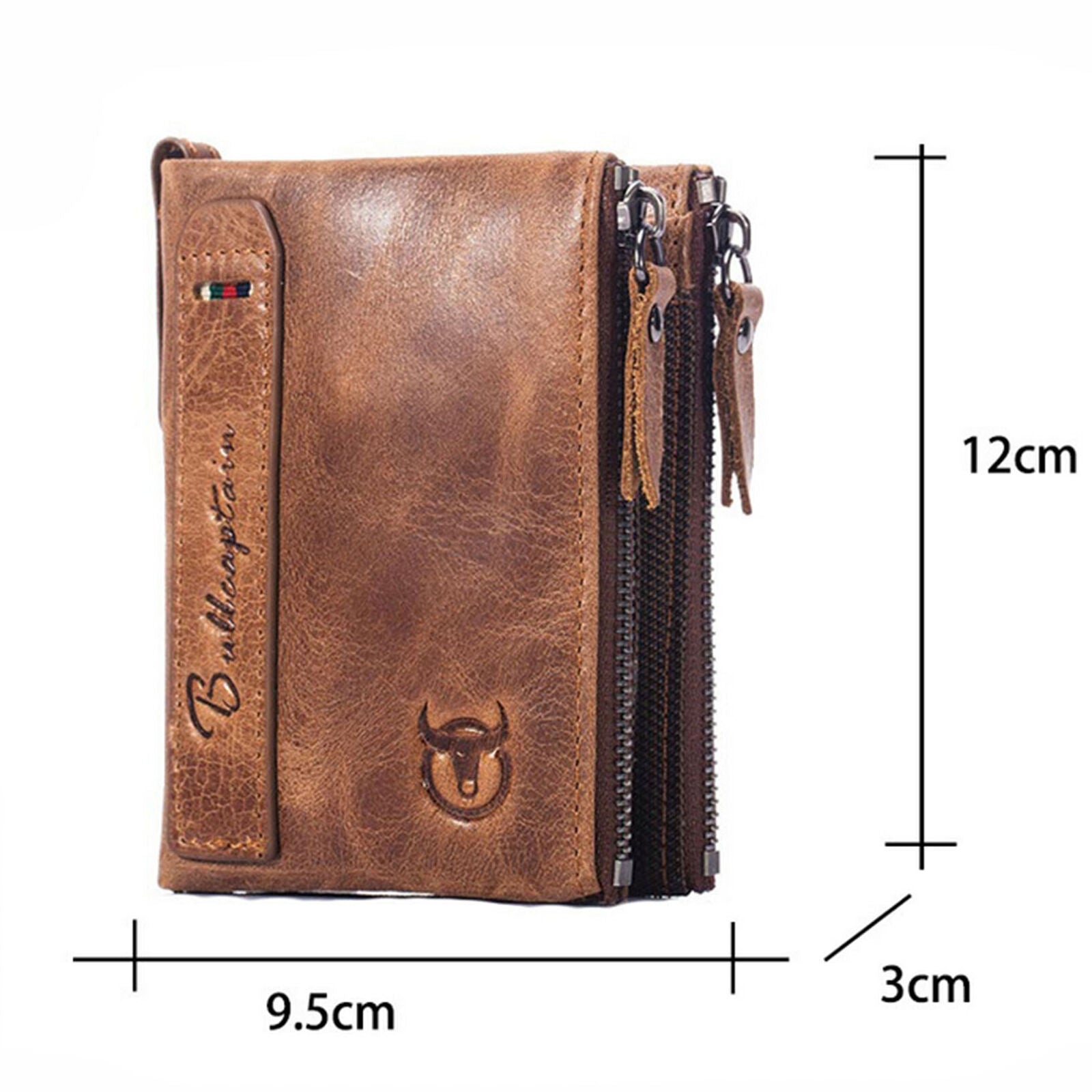 Men's Real Leather Purse Wallet Credit Card Holder Purse Brown