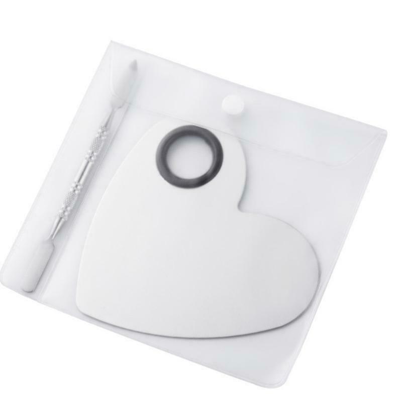 Stainless Steel Makeup Mixing Palette with Spatula Tools Heart Shaped Cosmetic
