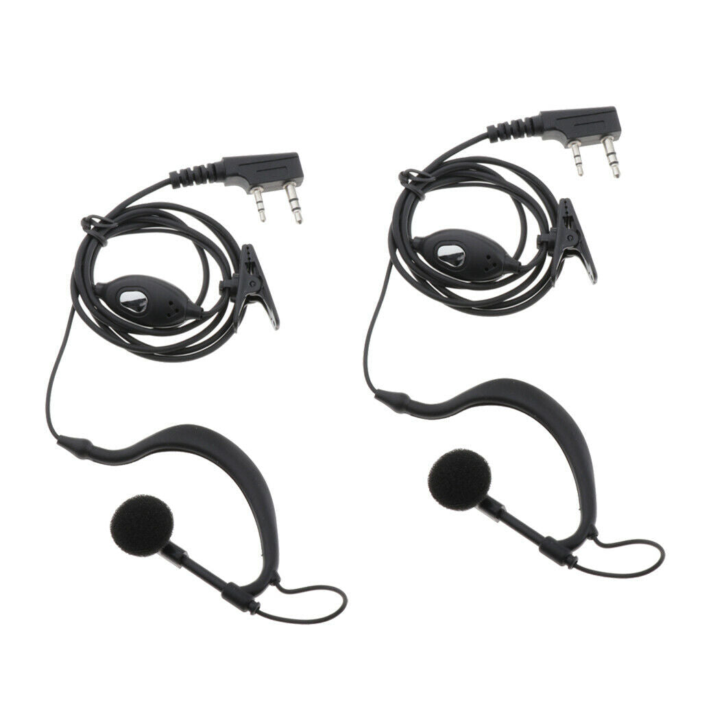 2PC 2 PIN Earpiece Ear Hook Interphone Earphone for BAOFENG UV5R+ BF-888S