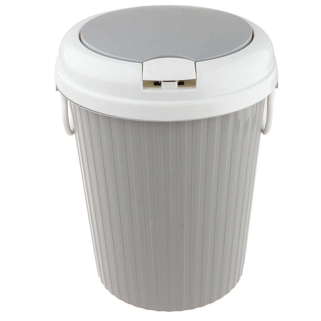 2Pcs 7.48"x12.60" L Household Kitchen Bedroom Trash Can Garbage Bin with Lid