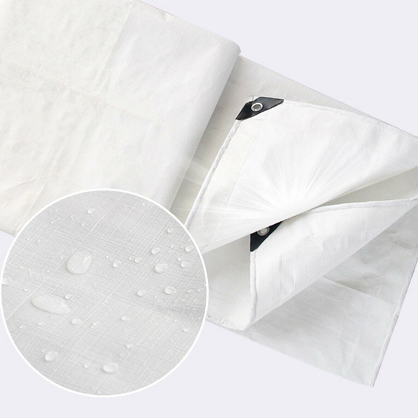 2x5m Heavy Duty White Waterproof Poly Tarp Cover Tarpaulin Professional