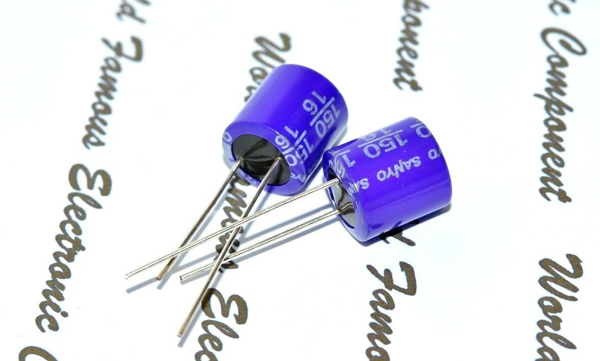 4pcs-SANYO 150uF 16V OSCON(OS-CON) Radial Aluminum Solid Capacitors - 16SA150M