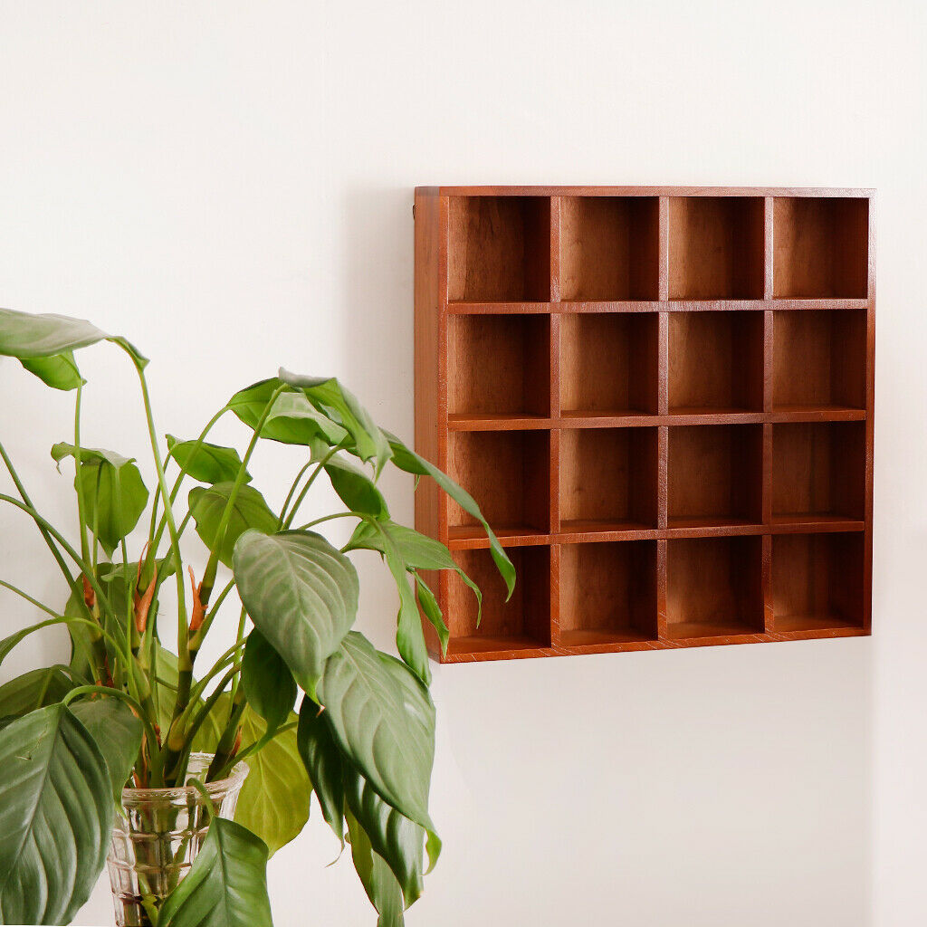 16 Grids Portable Wooden Chest Home DIY Furniture for Storage Case Box Shelf