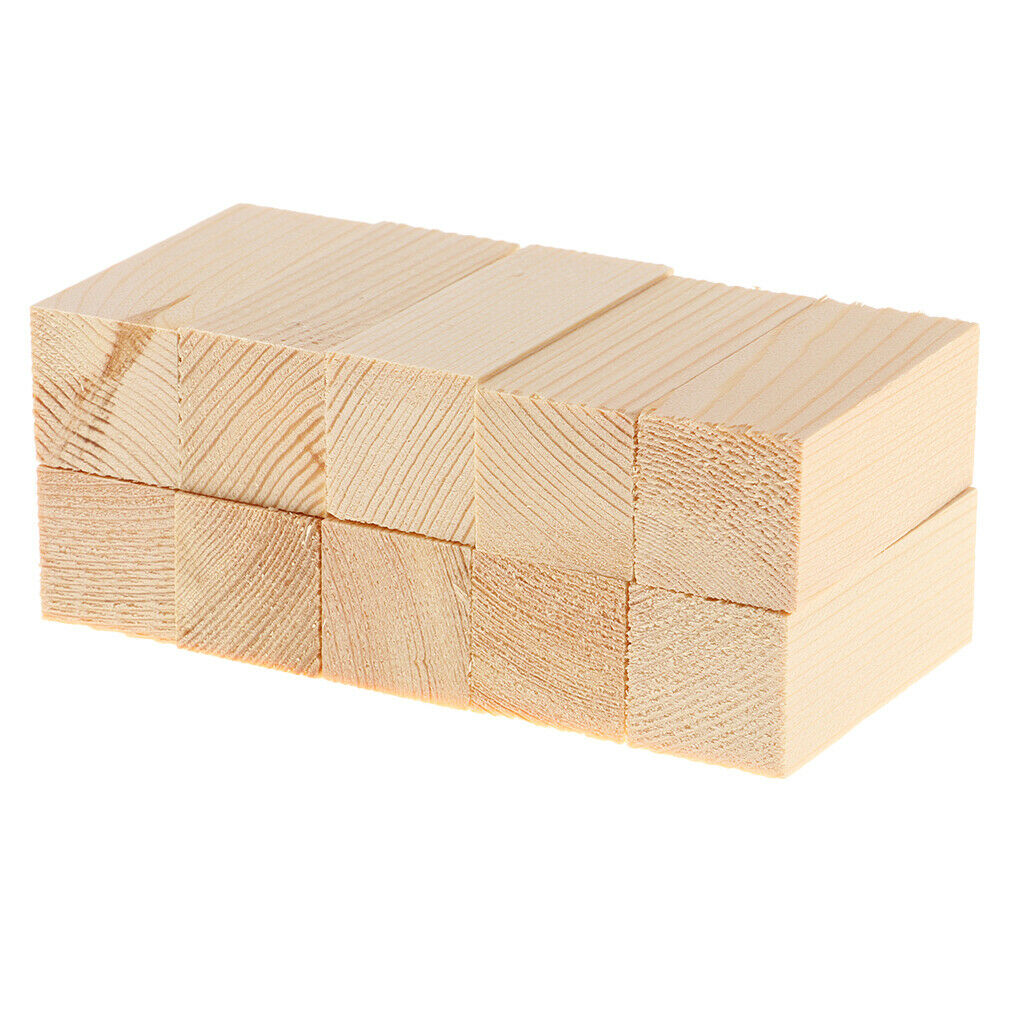 20Sets Unpainted Balsa Wood Block Smooth Woodworking Modelling Home Decors