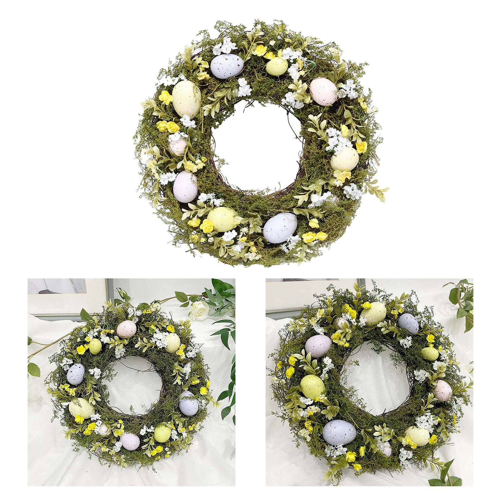 Easter Egg Wreath 35cm Artificial Plants Garland Wall Wedding Decor Sign
