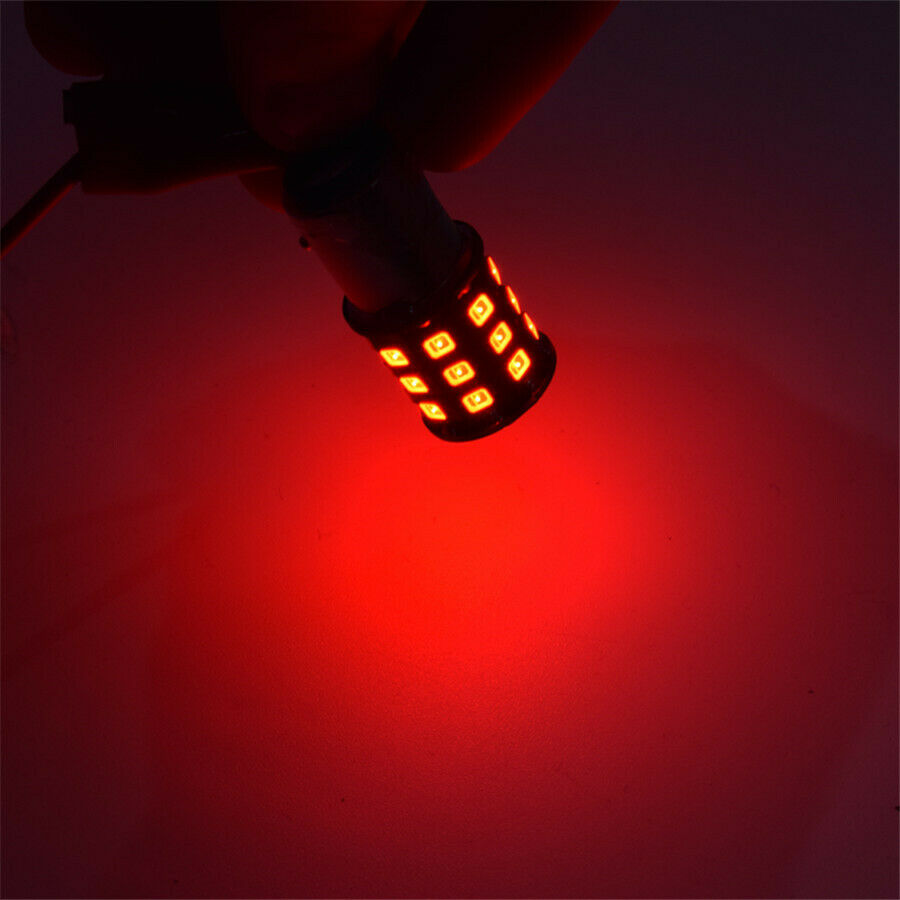 2 Pcs Red LED Strobe Flash Blinking Brake Stop Parking Bulb Lights 1156 2835