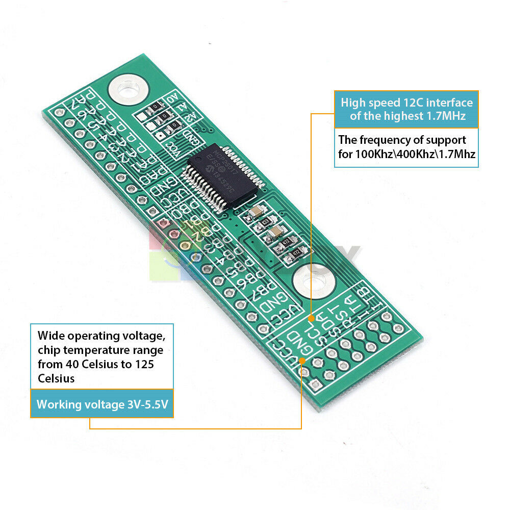 I2C Interface 16bit I/O Pin Board IIC to GIPO Convert Extension Module MCP23017