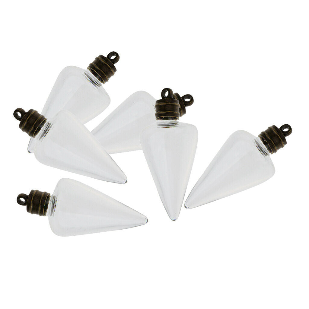 6pcs  Glass Bottle Weddings Wish Jewelry Pendants Charms Party