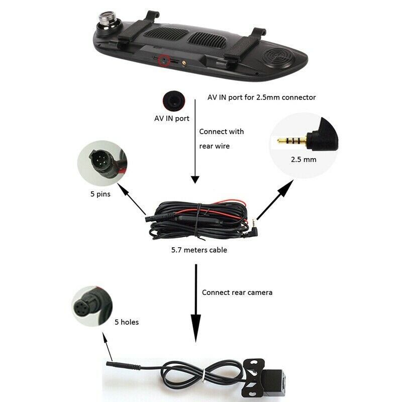 Camlive Factory 720 Night Vision Rear Camera for MTK6582 and MTK6735 Mirror CaH1