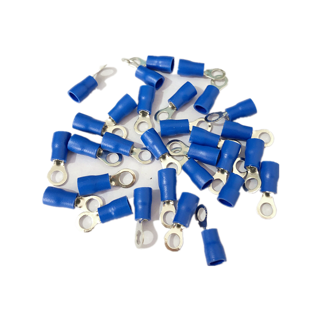 50PCS Blue RV2-4 Ring Cable Wire crimp Connector terminal block 16-14AWG