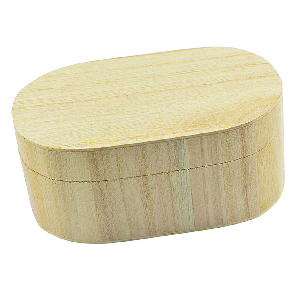 Unfinished Oval Shape Wooden Jewelry Gift Box Case Magnetic for Painting