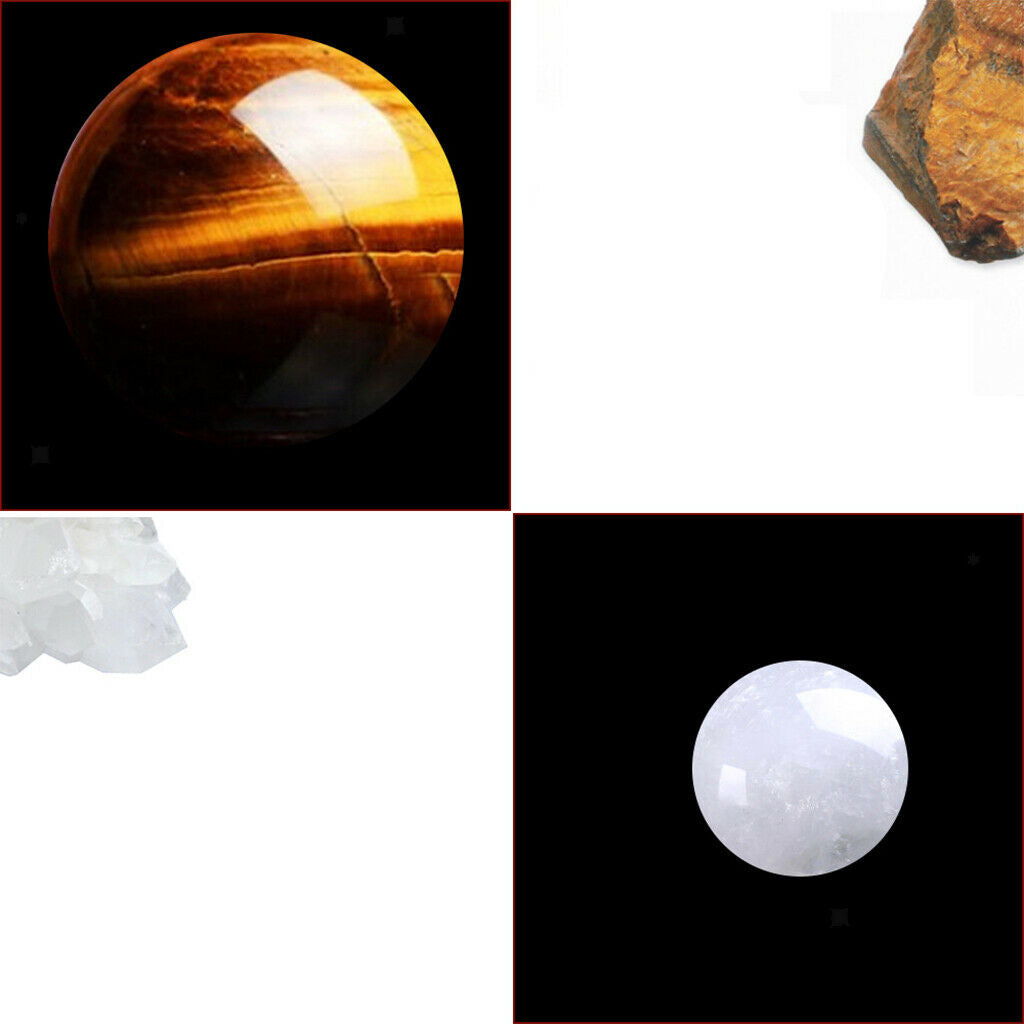 9 Planets Crystal Balls Gemstones w/ Storage Box Decor Gift Collection