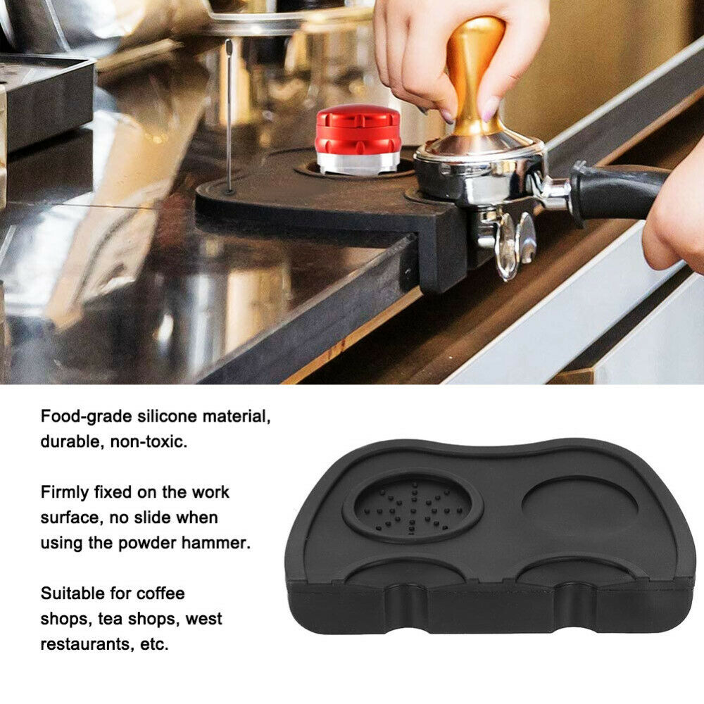 Anti-skid Thick Silicone Coffee Powder Tamping Corner Mat Tamper Holder Pad
