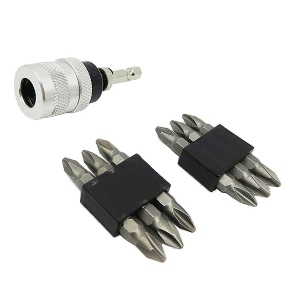 Drywall Screw Depth Setter With 12 Pieces 1/4 Shank Cross Head Screwdrivers Bits