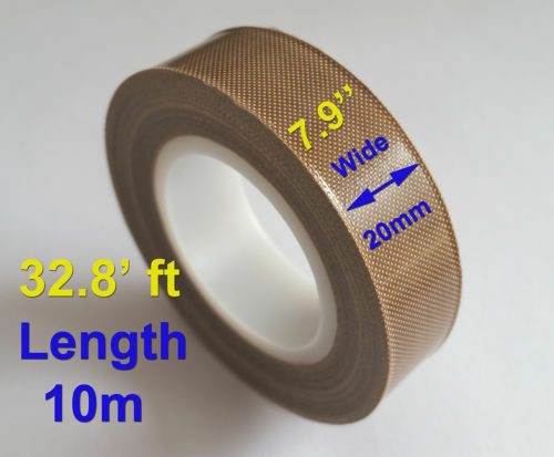 0.13mm x 20mm Nonstick High Temperature PTFE Adhesive Tape 10M Long 1pcs