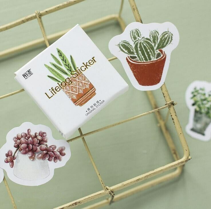 45pcs/pack Plant cactus Stickers DIY decorative Sealing Scrapbooking stickers